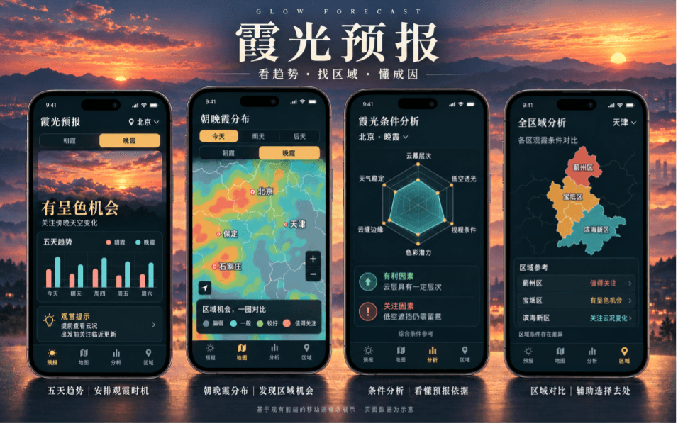 官方推荐！中国气象局发布金秋朝晚霞观赏地图，华风爱科为您精准锁定每一抹秋色。